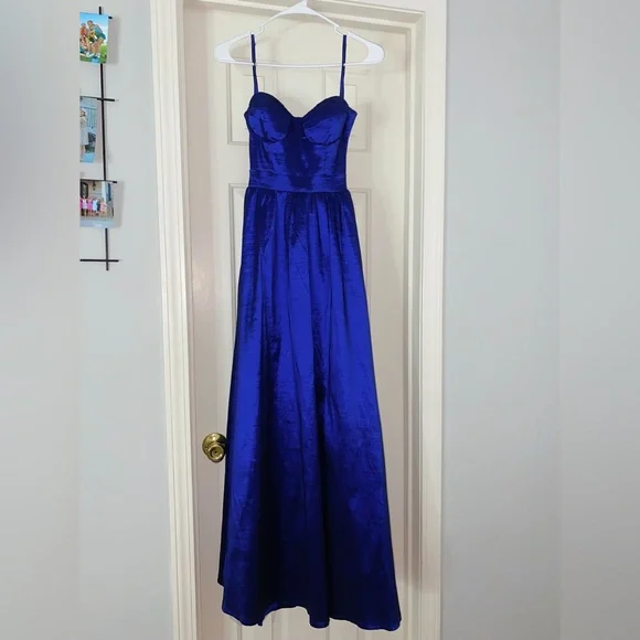 blue cotton poplin dress CHARLIZE |Ball Gown Sweetheart Tulle Sky Blue Prom Party Gowns with Se –  Ballbella main image 1